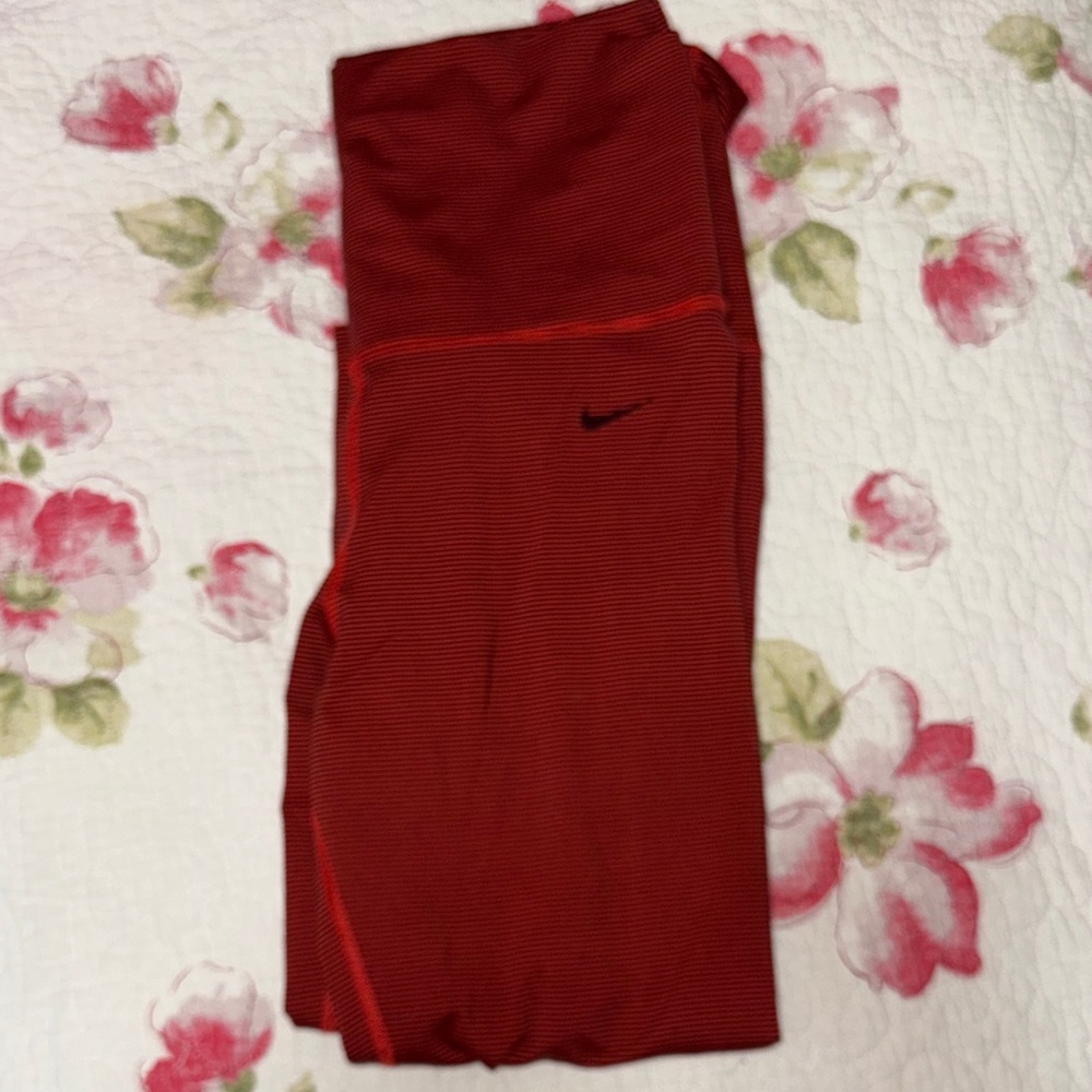 Nike Kids Striped Red Leggings